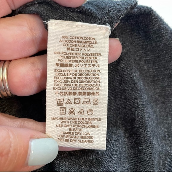 Free People Marcy Tank Charcoal Gray Blue Embroidered Details Boho Shirt Sz SM - Picture 12 of 14